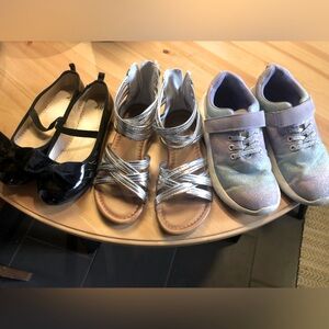 3 pairs girls shoes - Sized 1 & 2